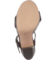 Lauren Lorraine Carly Black Platform Wrapped Heel Sandals