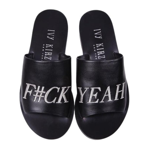 Ivy Kirzhner Quotes f### Yeah Badass Black Flat Slide Mule Slip On Sandals