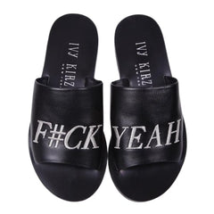 Ivy Kirzhner Quotes f### Yeah Badass Black Flat Slide Mule Slip On Sandals