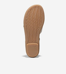 Cole Haan Cloudfeel Fisherman Egret Jericho Leather Open Toe Flats Sandals