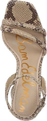 Sam Edelman Kia Light Oak Multi Square Open Toe Ankle Strap Block Heeled Sandals