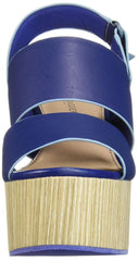 Kelsi Dagger Nash Blueberry Ankle Strap Platform Mule Open Toe Dress Sandals