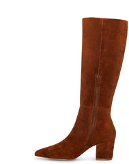 Steve Madden Forrest Brown Suede Pull On Classic Pointed Toe Knee High Boot