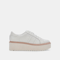 Dolce Vita Tiger White Leather Lace Up Chunky Platform Low Top Sneakers 6