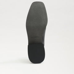 Sam Edelman Torance Black Leather Pull On Square Toe Bit Chain Chelsea Booties
