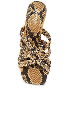 Sam Edelman Marjorie Dark Wheat Leather Open Toe Spool Heeled Dress Sandals