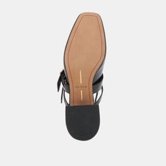 Dolce Vita Pandro Midnight Crinkle Patent Ankle Strap Open Toe Heeled Sandals