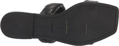 Dolce Vita Inya Black Stella Slip On Open Squared Toe Woven Straps Flats Sandals
