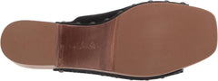 Sam Edelman Josselyn Black Squared Open Toe Slip On Studded Block Heeled Sandals