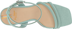 Sam Edelman Kia Tide Blue Squared Open Toe Ankle Strap Block Heeled Sandals