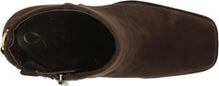 Sam Edelman Irie Chocolate Brown Squared Toe Block Heeled Fashion Ankle Booties
