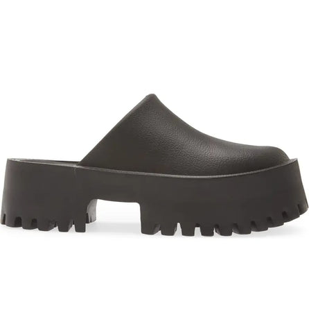 Jeffrey Campbell Clogge Black Fashion Slip On Slide Chunky Platform Mule Sandals
