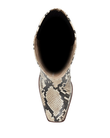 Vince Camuto Dreven Beige Snake Over The Knee Thigh High Block Heel Dress Boots