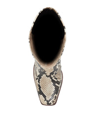Vince Camuto Dreven Beige Snake Over The Knee Thigh High Block Heel Dress Boots