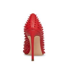 Steve Madden Vala Spike Red Stud Printed High Stiletto Pointed Toe Dress Pumps