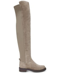 Sam Edelman Narisa Dark Taupe Suede Chunky Heel Rounded Toe Over The Knee Boots