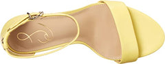 Sam Edelman Yaro Butter Yellow Block Heel Ankle Strap Open Toe Heeled Sandals