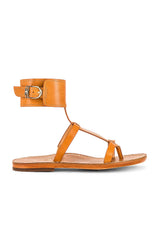 Sam Edelman Mollie Natural Thong Strap Wide Buckle-Embellished Cuff Flat Sandals