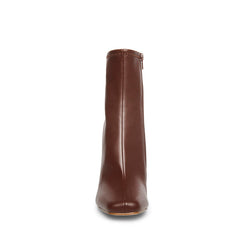 Steve Madden Katerina Brown Leather Bootie Squared Toe Stiletto Heeled Boots