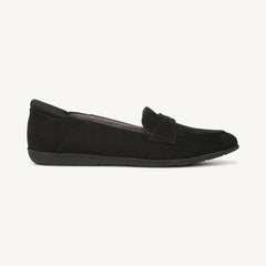 Dr. Scholl's Emilia Black Microfiber Slip On Pointed Toe Classic Flat Loafers