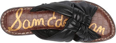 Sam Edelman Garson Black Stylish Cushioned Leather Slip-On Comfort Flat Sandals
