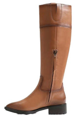 Sam Edelman Drina Ath New Whisky Almond Toe Knee High Riding Boots Wide Calf