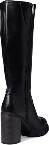 Nine West Kani3 Black3 Chunky Stacked Block Heeled Knee High Fashion Boots
