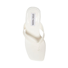 Steve Madden Refined White Slip On Rounded Open Toe Platform Wedge Sandals