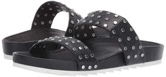 J Slides Erika Sandal Black Leather Slide Mule Slip On Flip Flops