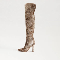 Sam Edelman Eva Prosecco Velvet Fashion Pointed Toe Over The Knee Dress Boots