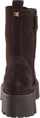 Sam Edelman Evina Chocolate Brown Lace Up Rounded Toe Chunky Heeled Ankle Boots