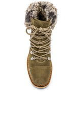 Sam Edelman Bowen Moss Green Combat Fur Lined Lace Up Combat Hiker Fashion Boot