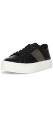 Steve Madden Swept Black Lace Up Rounded Closed Toe Platform Fashion Sneakers