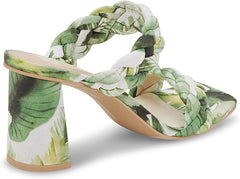 Dolce Vita Paily Khaki Palm Green Braided Straps Open Toe Block Heeled Sandals