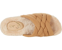 Sam Edelman Vaugn 3 Camel Strappy Slip On Open Toe Slides Flats Sandals