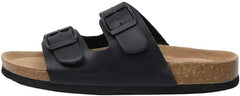 Cushionaire ladies slip on sandals adjustable buckles