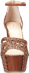 Jessica Simpson Dessie Ultra Platform Ankle Strap Heeled Sandals Caramel Tan