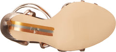 Sam Edelman Sareena Champagne Stiletto Heel Open Toe Ankle Strap Heeled Sandals