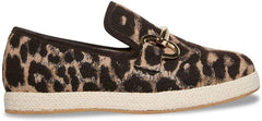 Steve Madden Paxtyn Slip-on Chain Loafers Leopard Bit Espadrille Smoking Slipper