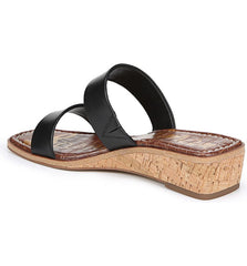 Sam Edelman Vena Black Comfort Footbed Double-Strap Slide Slide Wedge Sandal