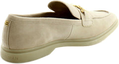Sam Edelman Kyana Oat Leather Chain Detailed Pointed Toe Slip On Flat Loafers