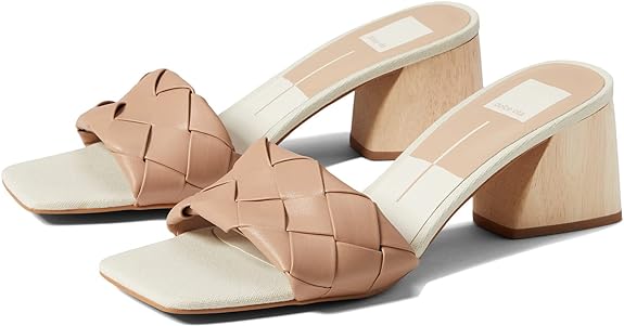 Dolce Vita Moly Cafe Stella Slip On Squared Open Toe Block Heeled Sandals