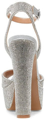 Steve Madden Skyla-R Rhinestone Ankle Strap Rounded Open Toe Platform Sandal