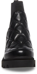Steve Madden Adrian Black Pull On Rounded Close Toe Platform Chelsea Ankle Boots