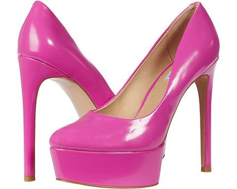 Steve Madden Brenna Magenta Point Close Toe Slip On High Stiletto Platform Pumps