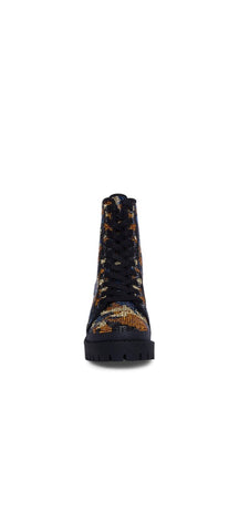 Steve Madden Pass Camo Multi  Rhinestone Loce Sole Lace Up Hiker Combat Boots