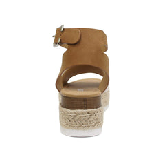 Soda Topic Open Toe Buckle Ankle Strap Espadrilles Flatform Wedge Casual Sandals