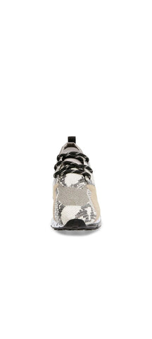 Steve Madden Cliff Chunky Sole Lace Up Platform Fashion Sneakers Natural Snake