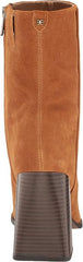 Sam Edelman Ivette Toasted Chestnut Side Zipper Square Toe Block Heel Ankle Boot