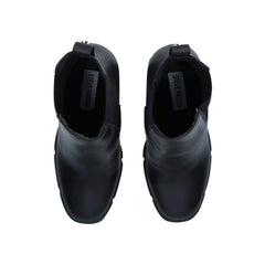 Steve Madden Revised Black Leather Chelsea Platform Chunky Heeled Ankle Boots